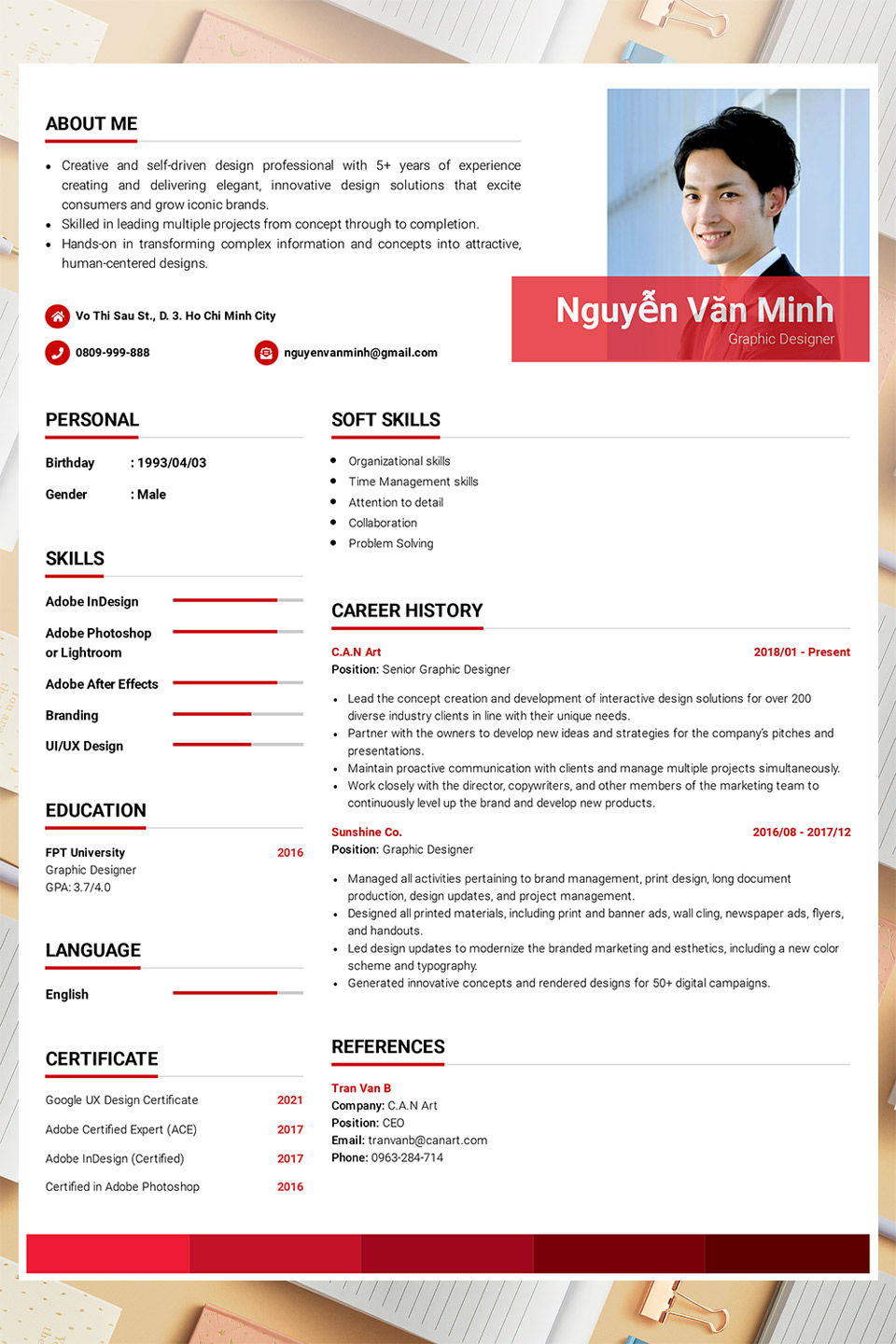 Mẫu cv đẹp ngành thiết kế