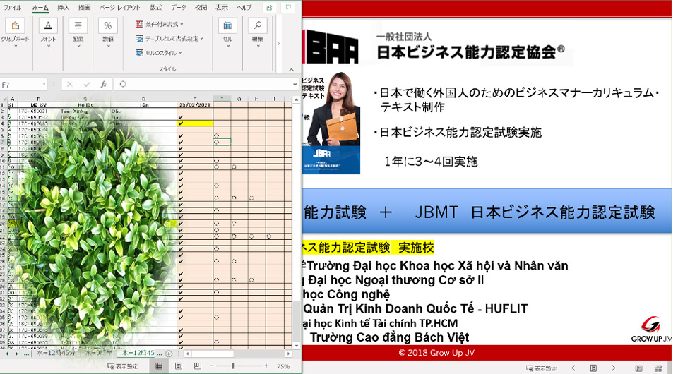 Điểm danh và tính điểm ngay trên FIle Excel và share được màn hình cho các sinh viên tại thời điểm đó