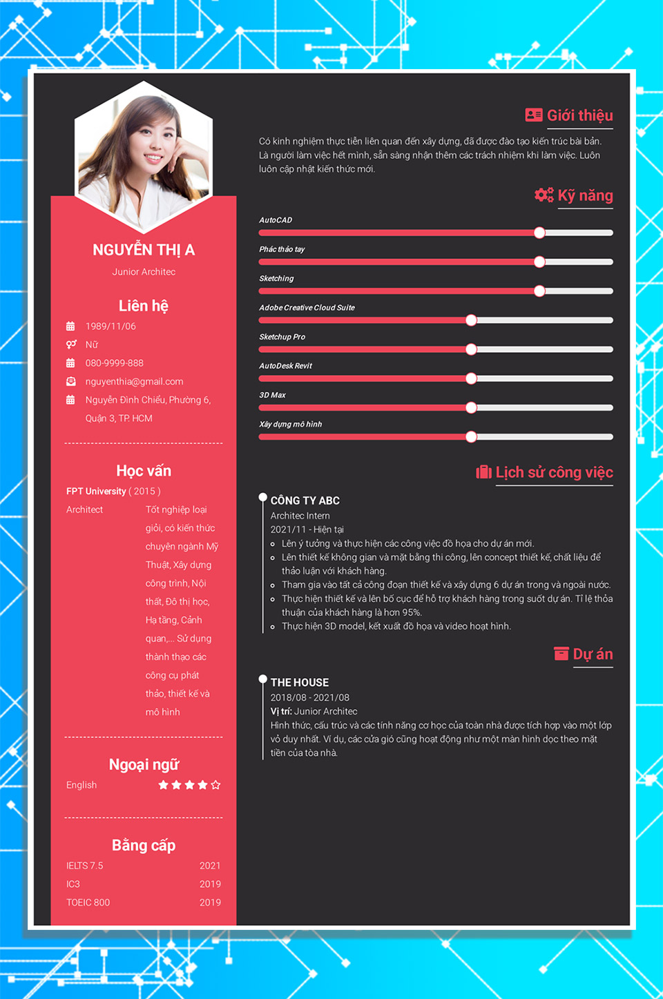 Mẫu CV Junior Architec