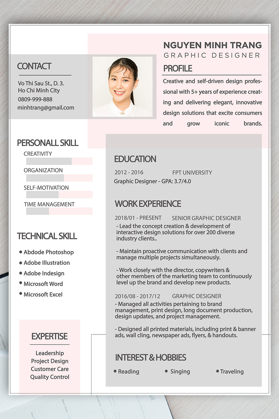 Mẫu CV xin việc vị trí Graphic Designer