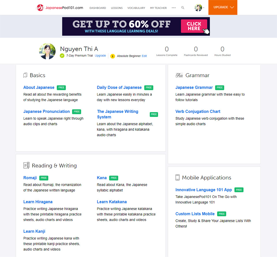 Học tiếng Nhật Online Free bằng JapanesePod101