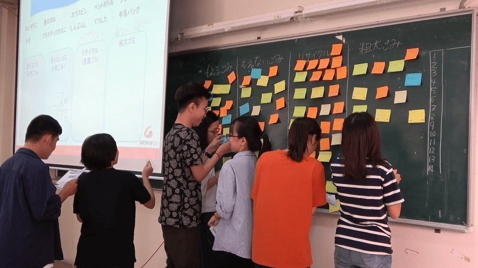 Các bạn sinh viên hăng hái tham gia trò chơi